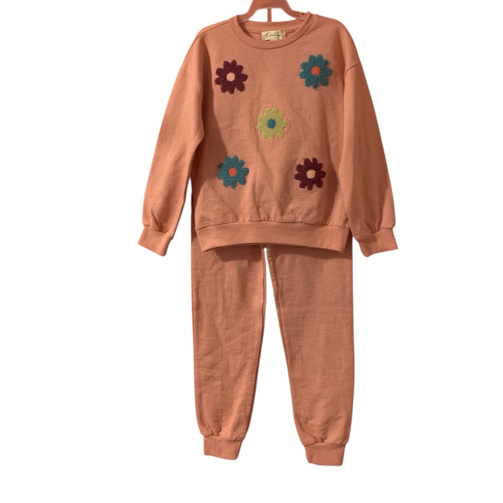 Jessica Simpson Kids 2-PieceSet- Coral with Floral Accents 6X